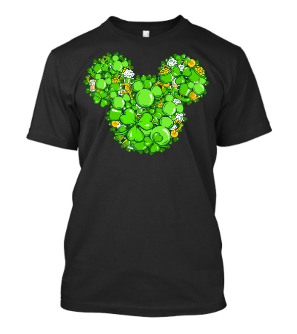 Mickey Head St Patrick's Day Clover Beer T-Shirt