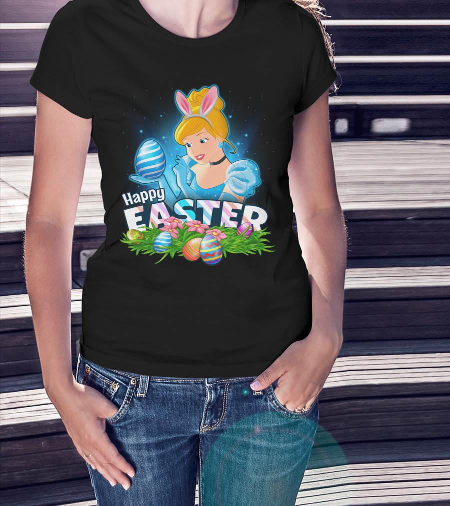 Cinderella Happy Easter Bunny Ears And Eggs T-Shirt