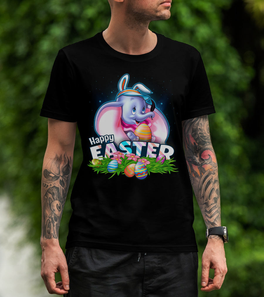 Dumbo Happy Easter Eggs And Bunny Ears Celebration T-Shirt