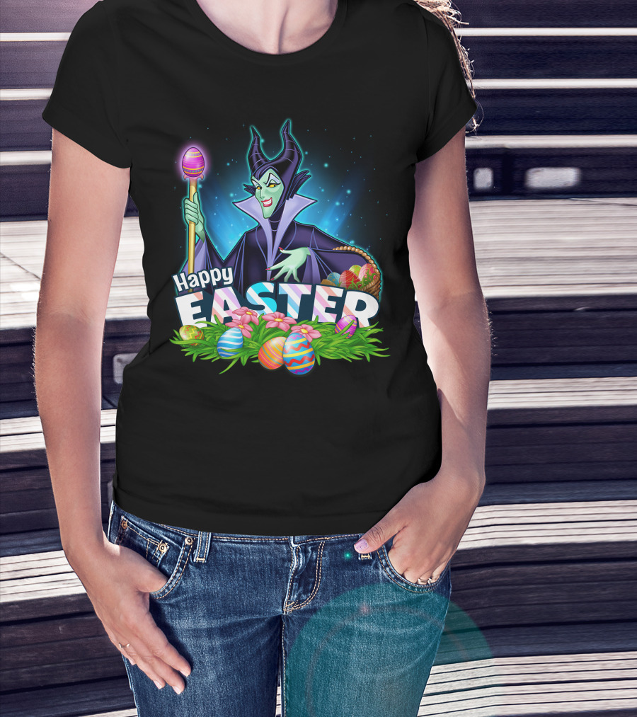 Happy Easter Maleficent With Easter Eggs And Staff T-Shirt