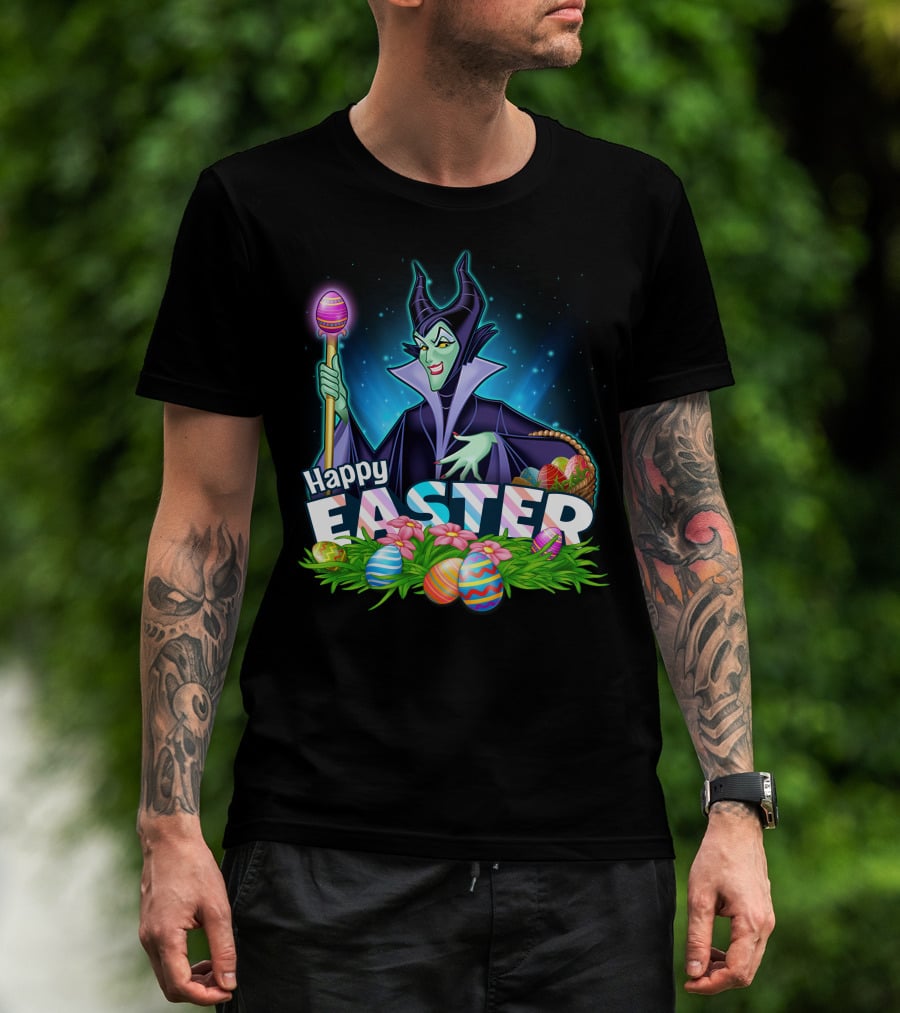Happy Easter Maleficent With Easter Eggs And Staff T-Shirt