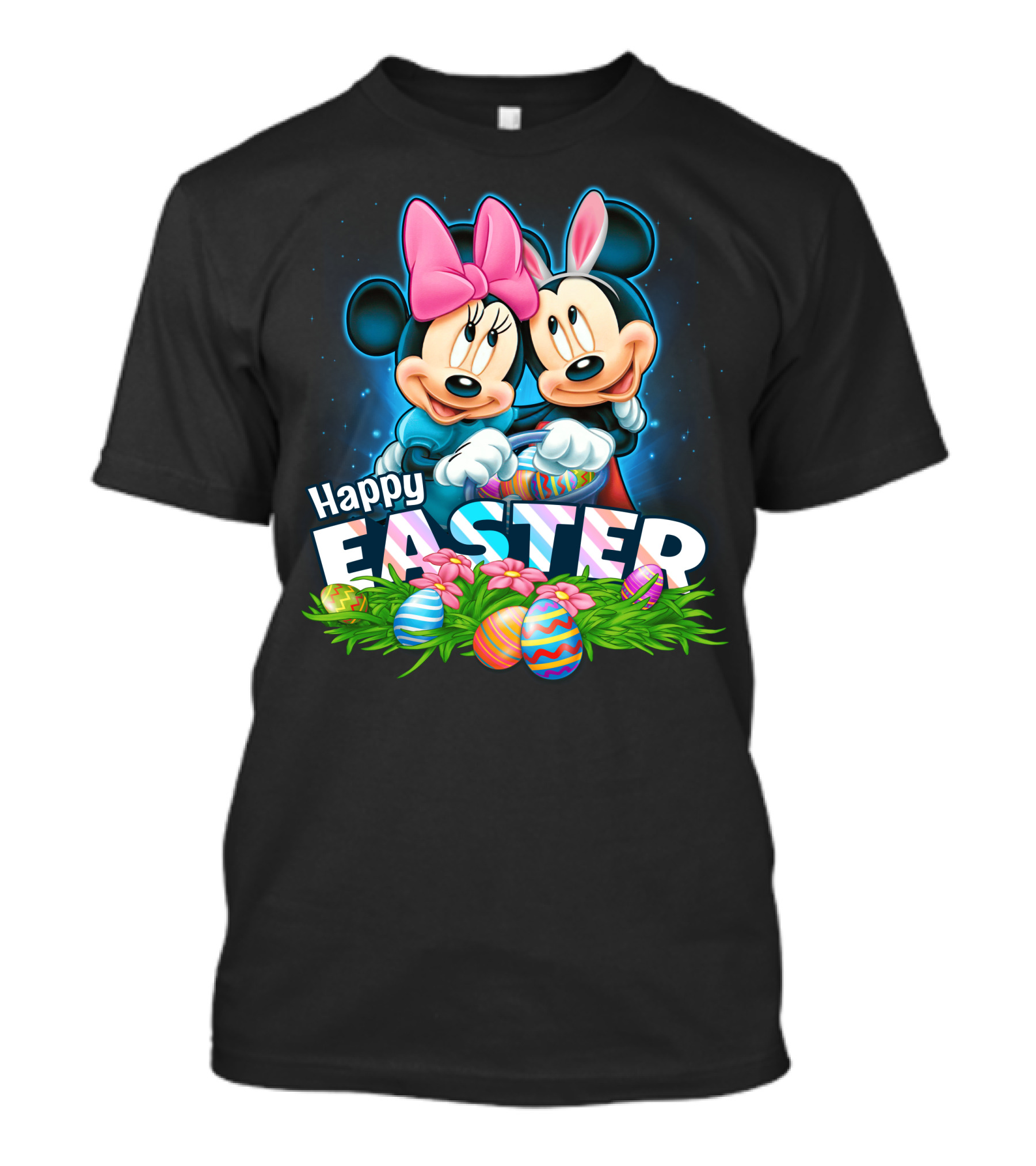 Happy Easter Mickey Minnie Colorful Egg Celebration T-Shirt