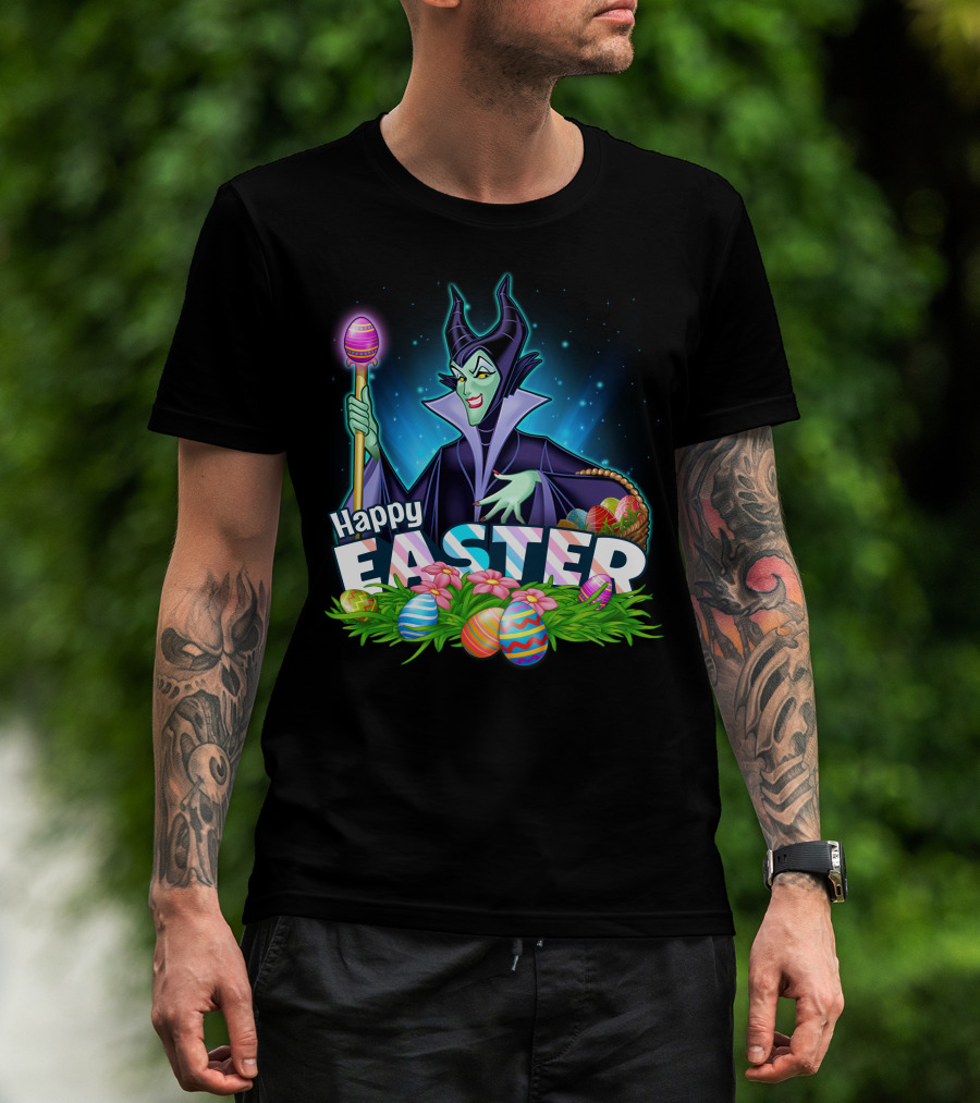 Maleficent Happy Easter With Eggs And Scepter T-Shirt