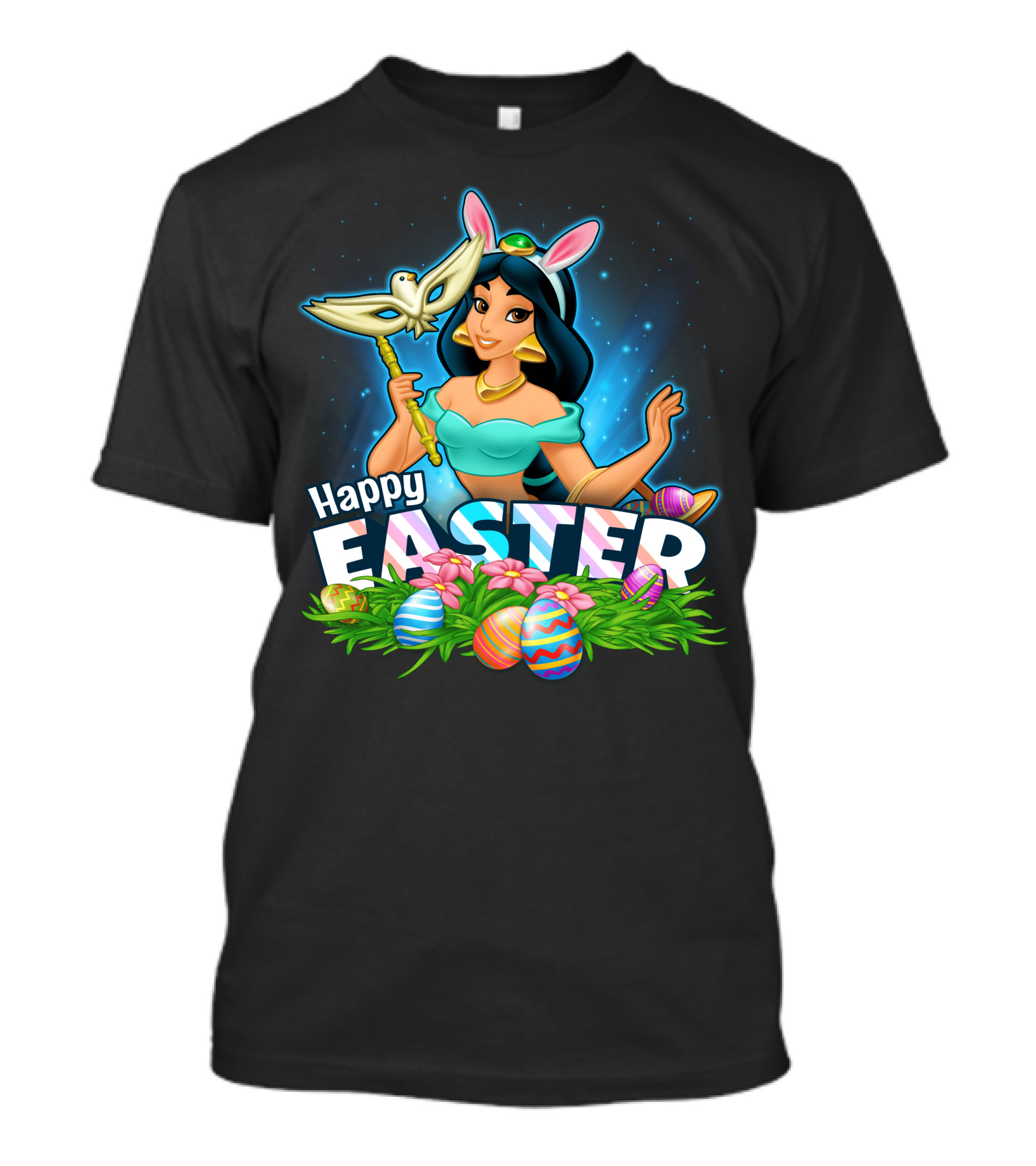 Jasmine Happy Easter Eggs And Bunny Ears T-Shirt