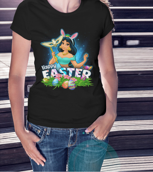 Jasmine Happy Easter Eggs And Bunny Ears T-Shirt