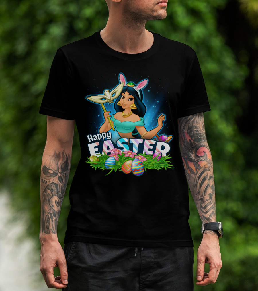 Jasmine Happy Easter Eggs And Bunny Ears T-Shirt