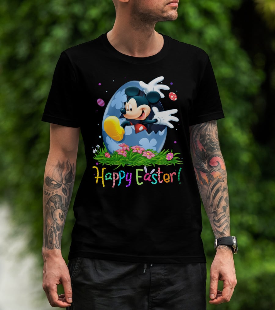 Mickey Mouse Happy Easter Egg Celebration T-Shirt