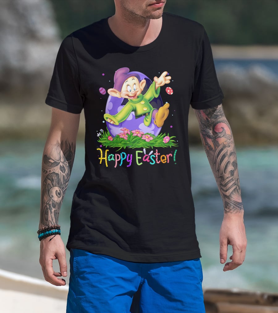 Happy Easter Dopey Disney Seven Dwarfs Purple Egg Celebration T-Shirt