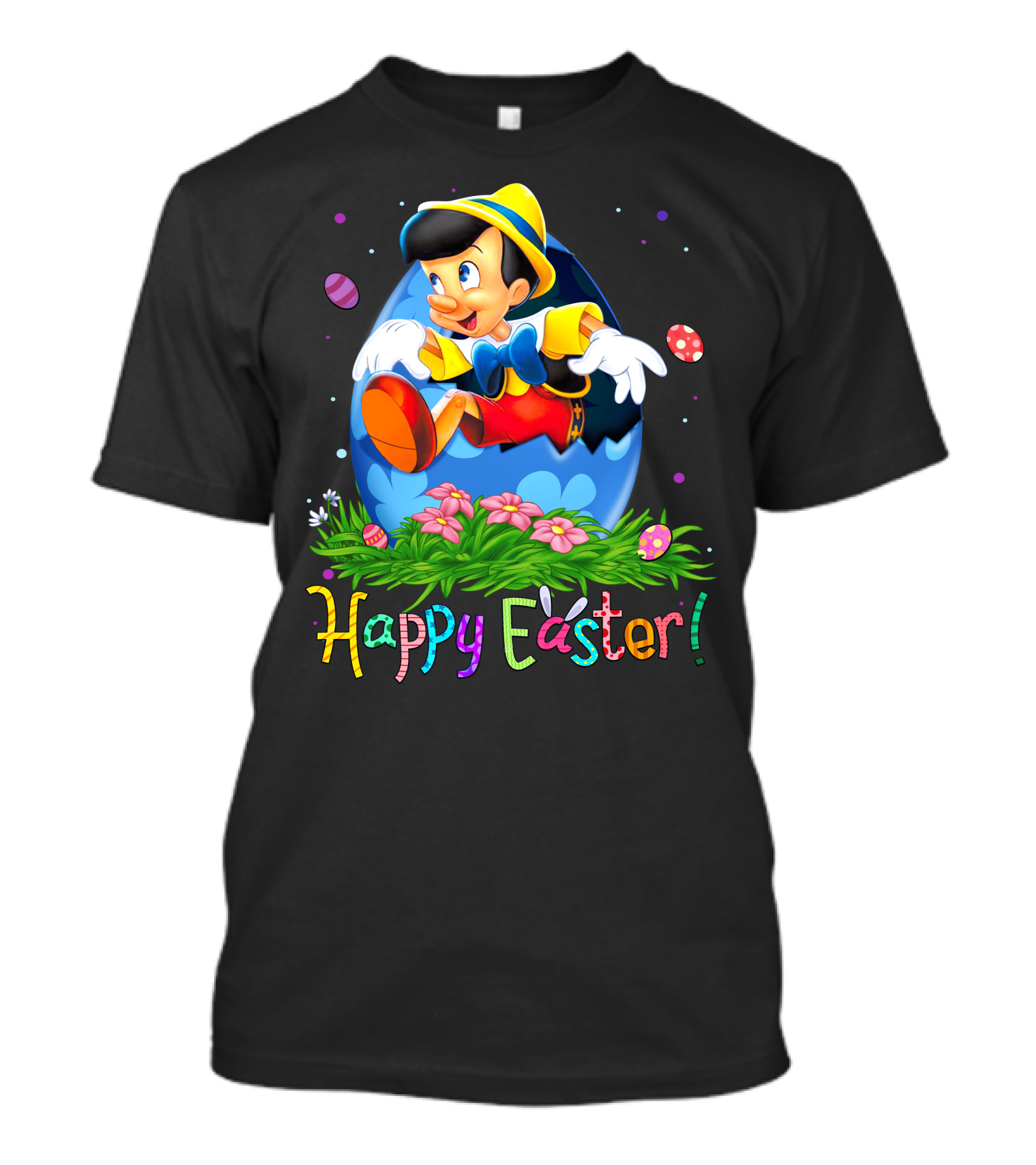 Happy Easter Pinocchio Egg And Flowers T-Shirt