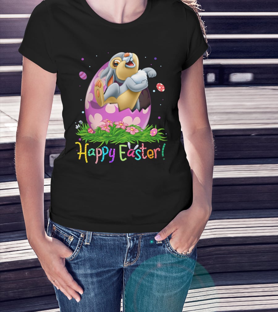 Thumper Happy Easter Bunny Egg Flowers T-Shirt