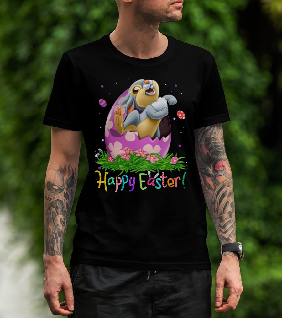 Thumper Happy Easter Bunny Egg Flowers T-Shirt