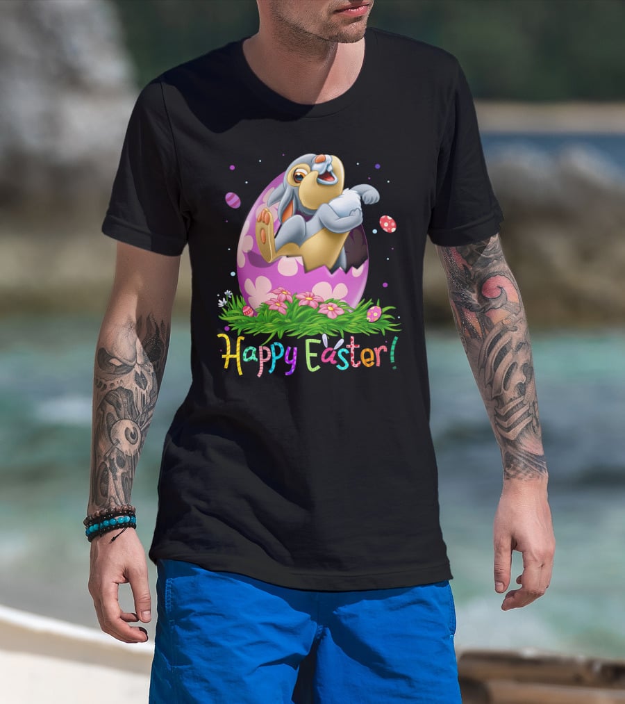 Thumper Happy Easter Bunny Egg Flowers T-Shirt