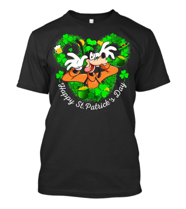 Goofy Happy St. Patrick's Day Shamrock Beer Mug Pot Of Gold T-Shirt
