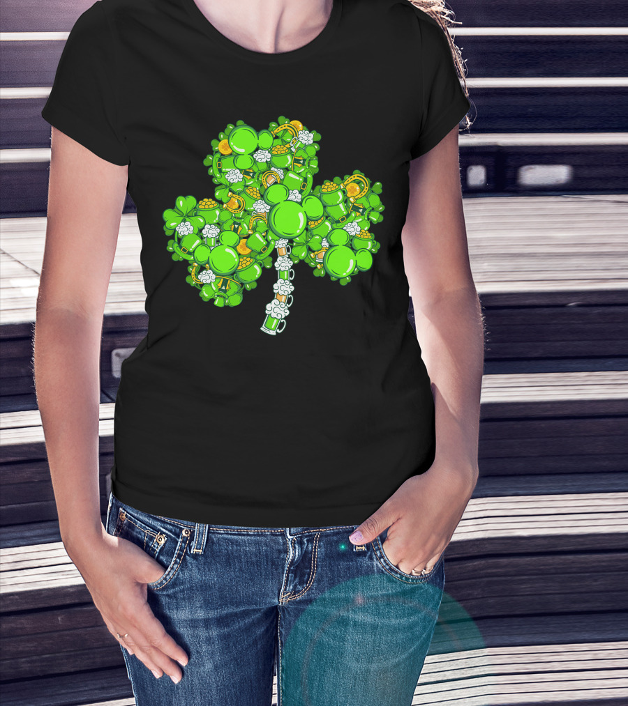 Shamrock Mickey Mouse St. Patrick's Day Elements T-Shirt