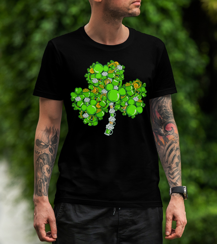 Shamrock Mickey Mouse St. Patrick's Day Elements T-Shirt
