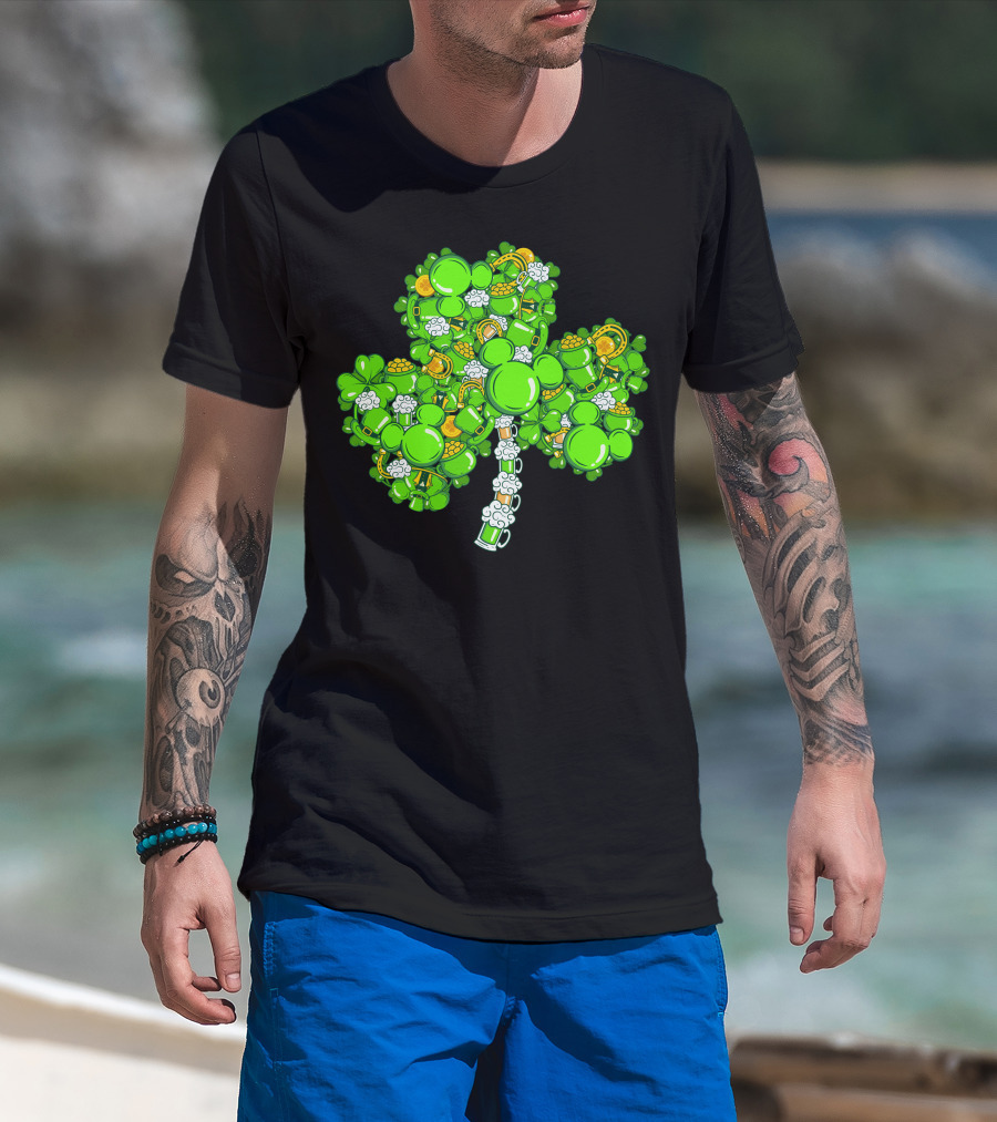 Shamrock Mickey Mouse St. Patrick's Day Elements T-Shirt