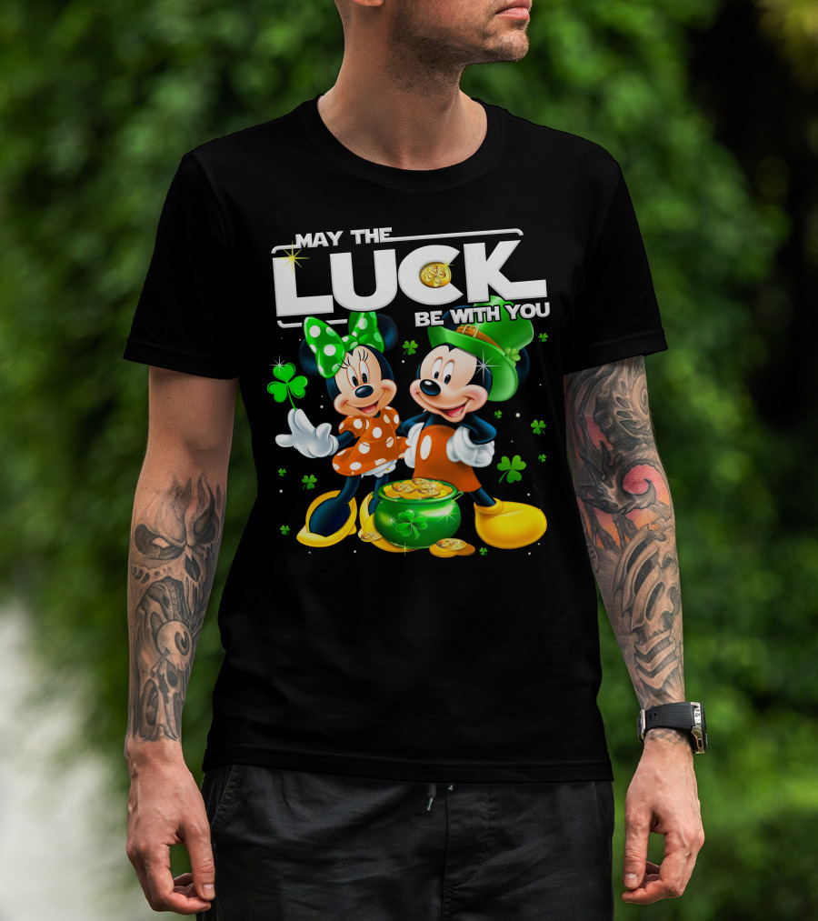 May The Luck Be With You Mickey And Minnie St. Patrick's Theme T-Shirt