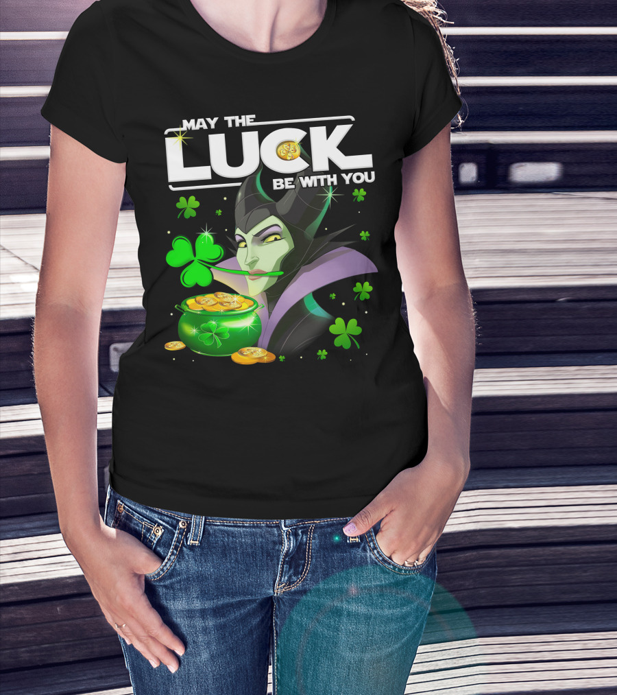 May The Luck Be With You Maleficent Clovers Coins Pot T-Shirt