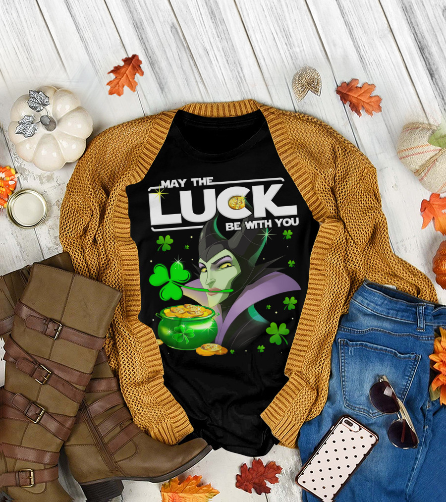 May The Luck Be With You Maleficent Clovers Coins Pot T-Shirt