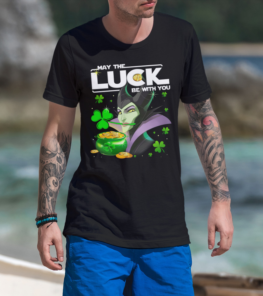 May The Luck Be With You Maleficent Clovers Coins Pot T-Shirt