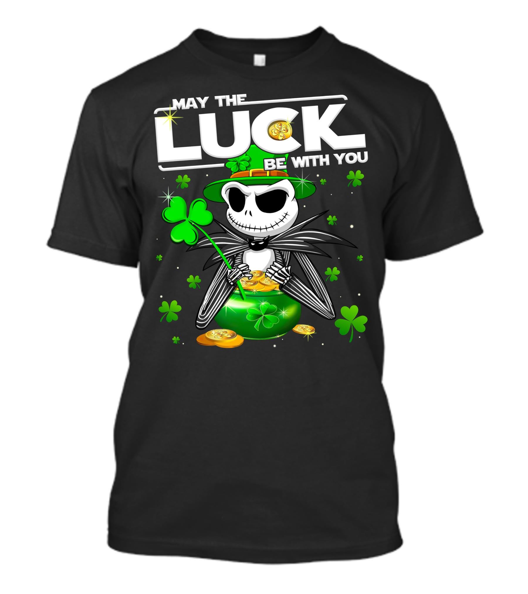May The Luck Be With You Jack Skellington St. Patrick's Day T-Shirt