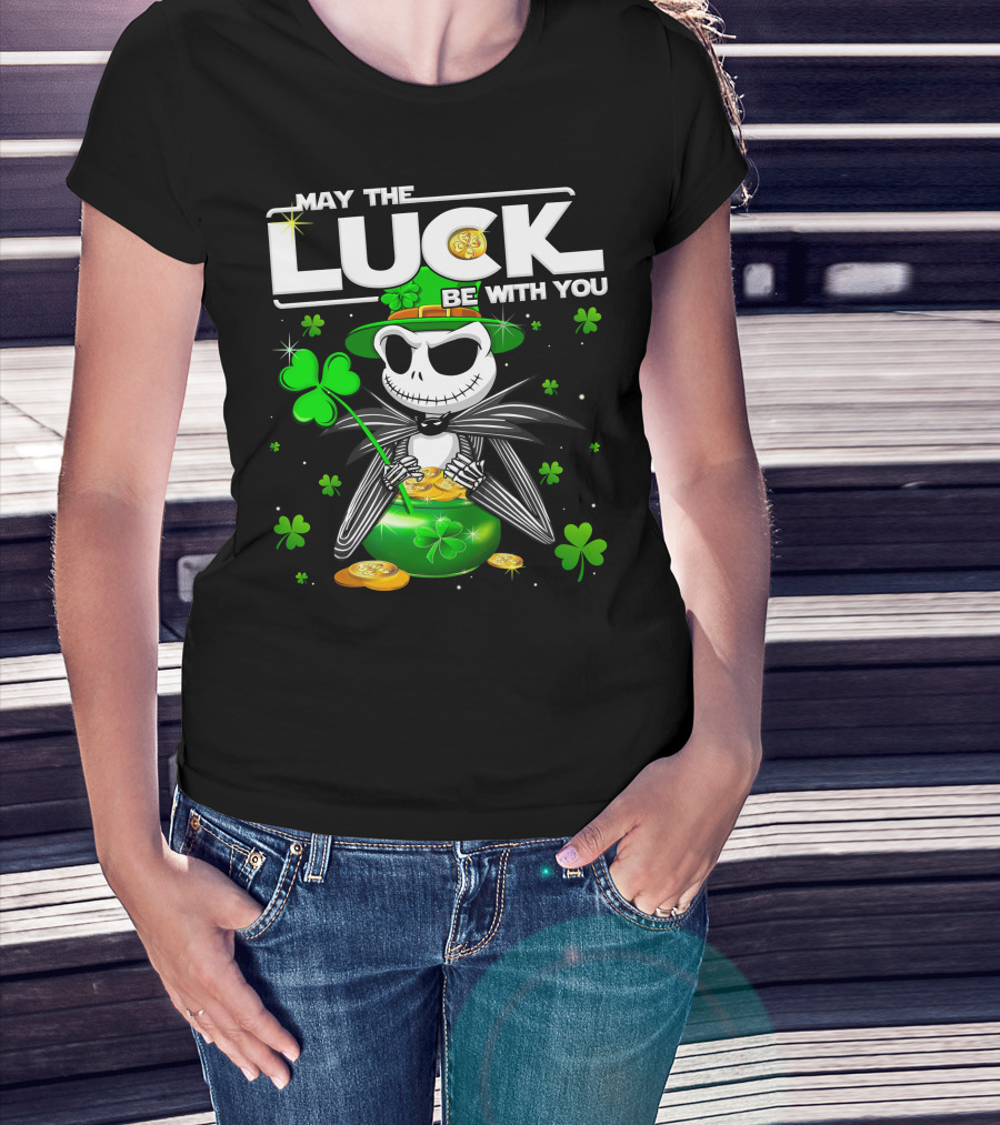May The Luck Be With You Jack Skellington St. Patrick's Day T-Shirt
