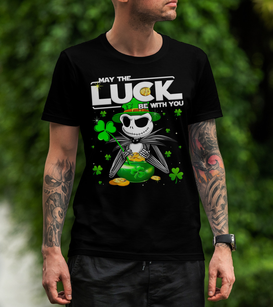 May The Luck Be With You Jack Skellington St. Patrick's Day T-Shirt