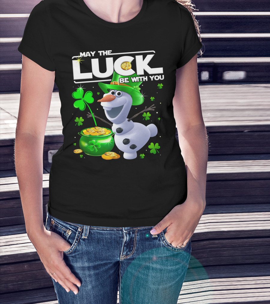 Olaf May The Luck Be With You St. Patrick's Day Clover Coins T-Shirt