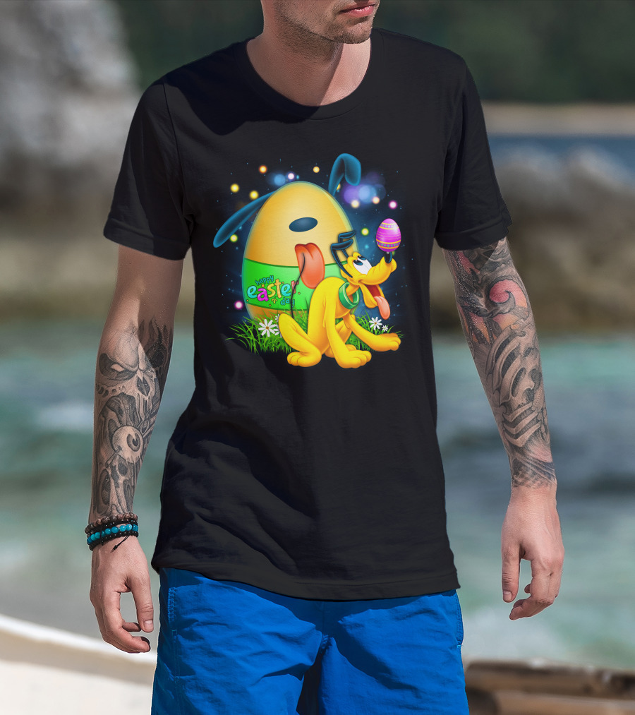 Pluto Happy Easter Egg Balancing T-Shirt