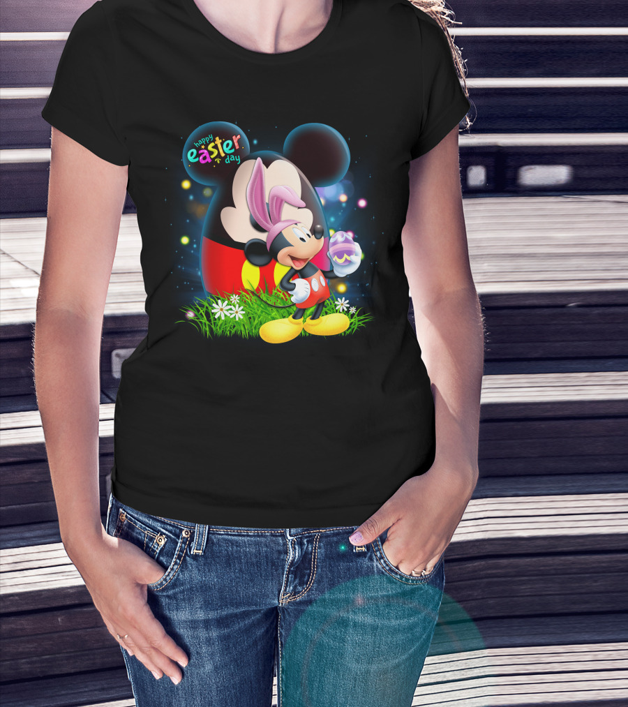 Happy Easter Day Mickey Mouse Egg Hunt Celebration T-Shirt