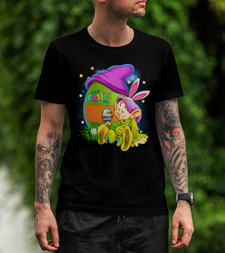 Happy Easter Day Dopey With Colorful Egg And Bunny Ears T-Shirt