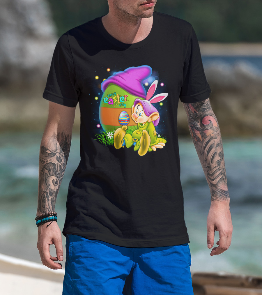 Happy Easter Day Dopey With Colorful Egg And Bunny Ears T-Shirt