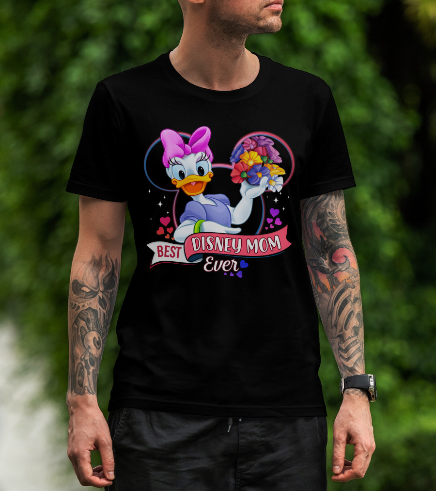 Best Disney Mom Ever Daisy Bow Flowers Hearts T-Shirt