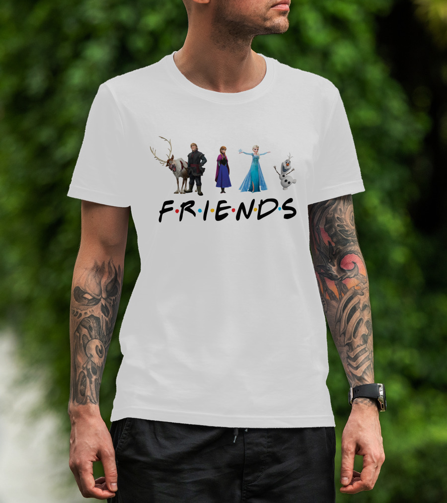 Frozen Characters Friends Logo T-Shirt