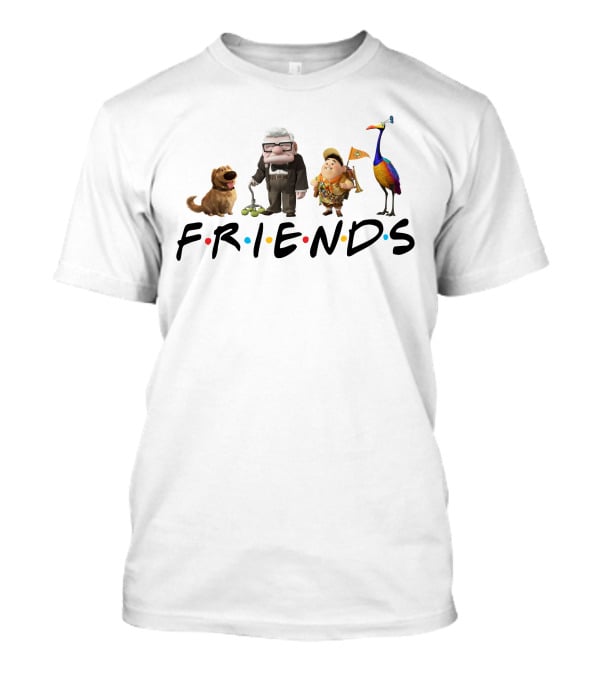 Up Movie Characters With Friends Logo Style T-Shirt