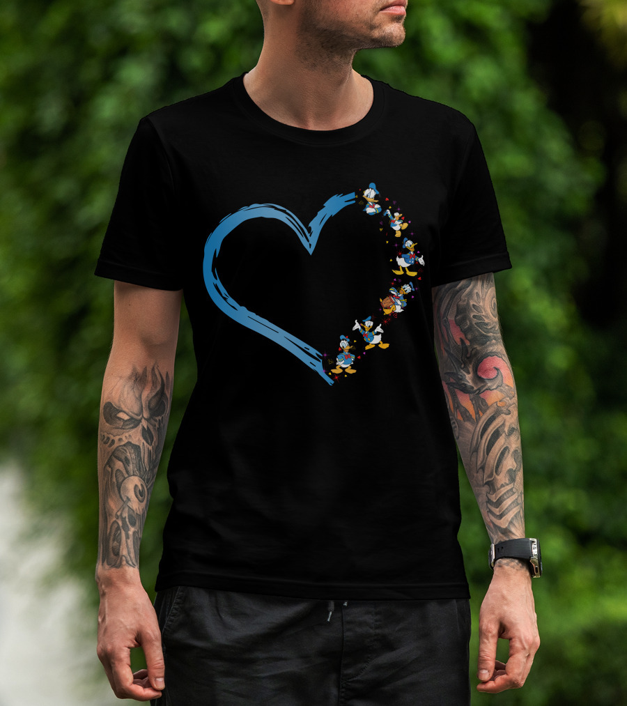 Donald Duck Blue Heart T-Shirt