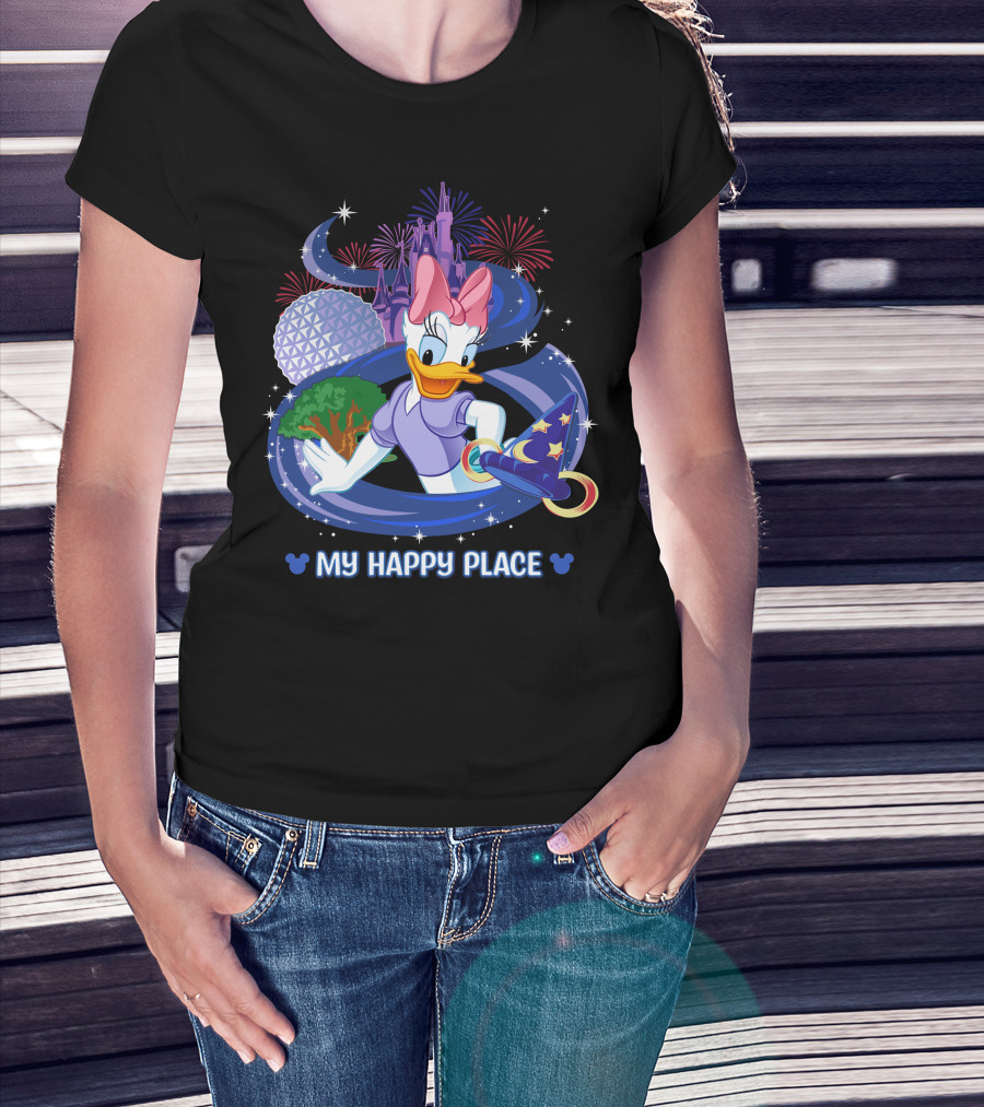 My Happy Place Daisy Fireworks Castle Disney Magic T-Shirt