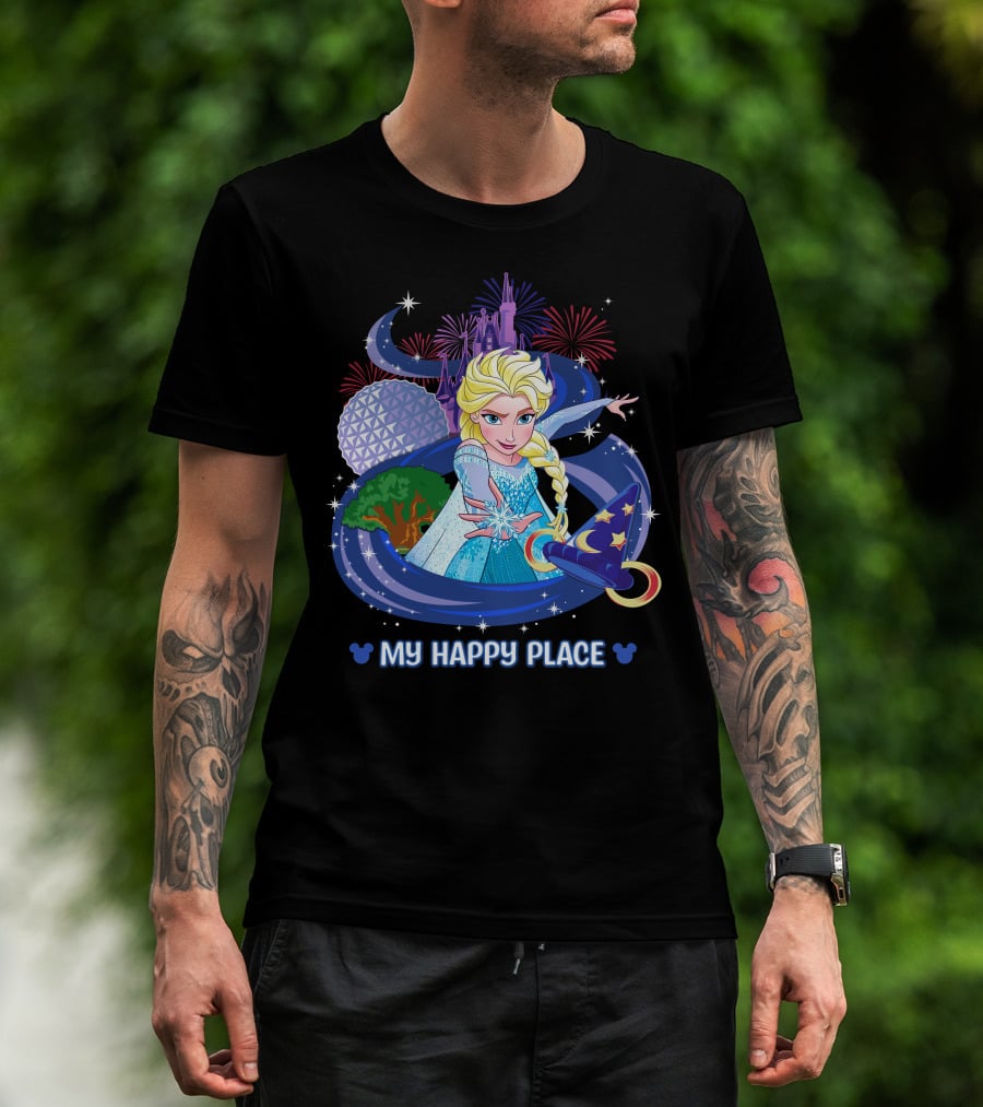 Elsa My Happy Place Fireworks And Magic Castle T-Shirt
