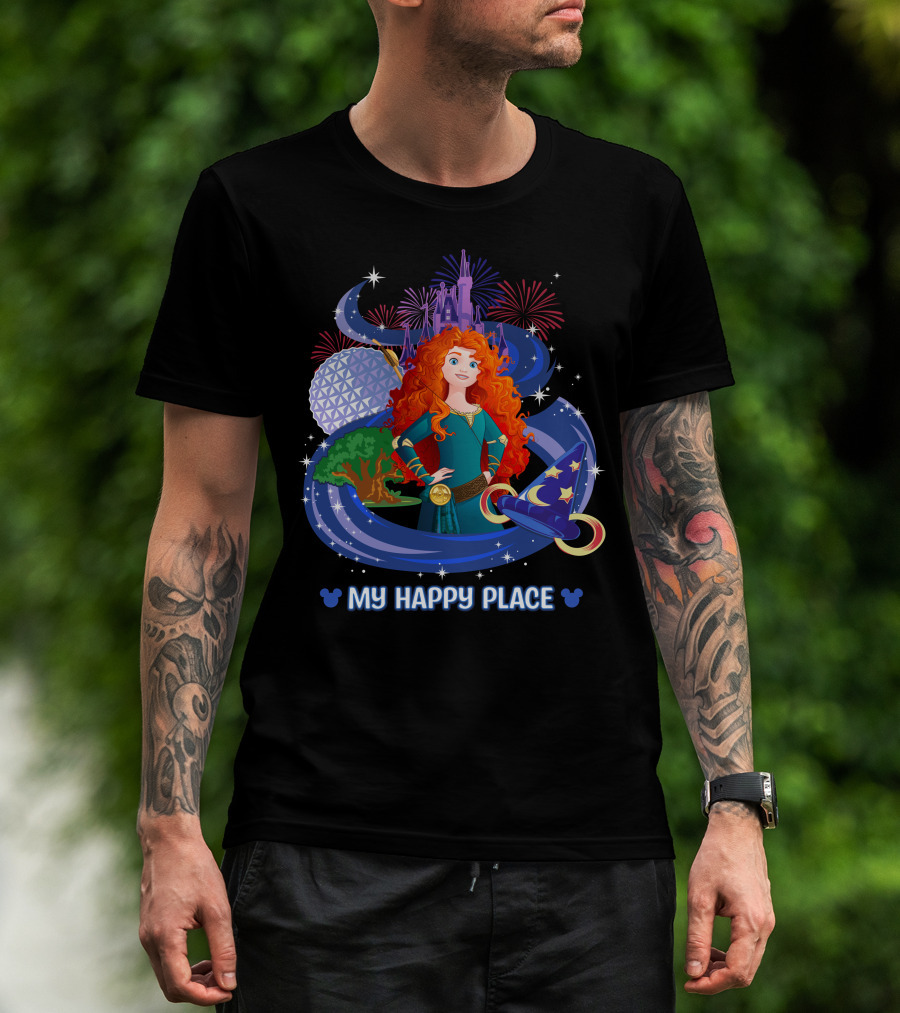 My Happy Place Merida Magic Kingdom Fireworks T-Shirt