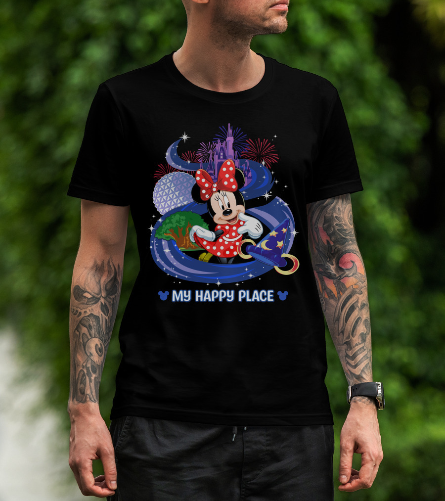 My Happy Place Minnie Mouse Fireworks Disney Theme Park Magic T-Shirt