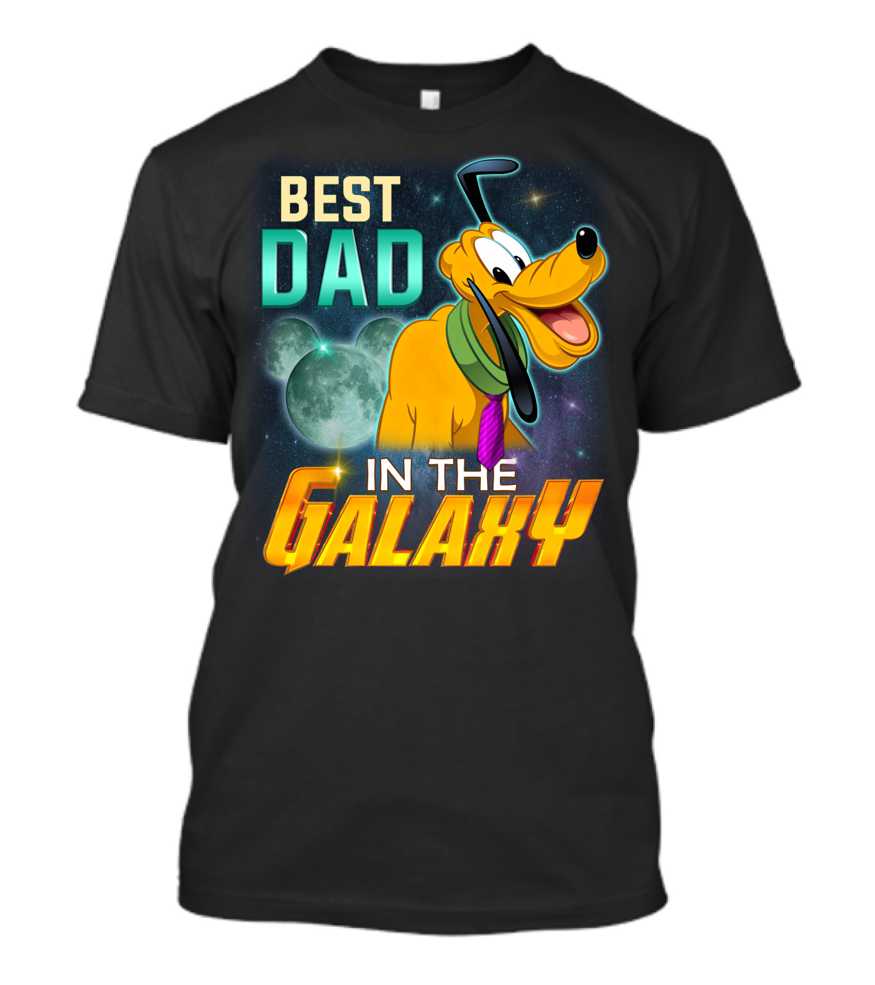 Best Dad In The Galaxy Pluto Disney Mickey Mouse Ears T-Shirt