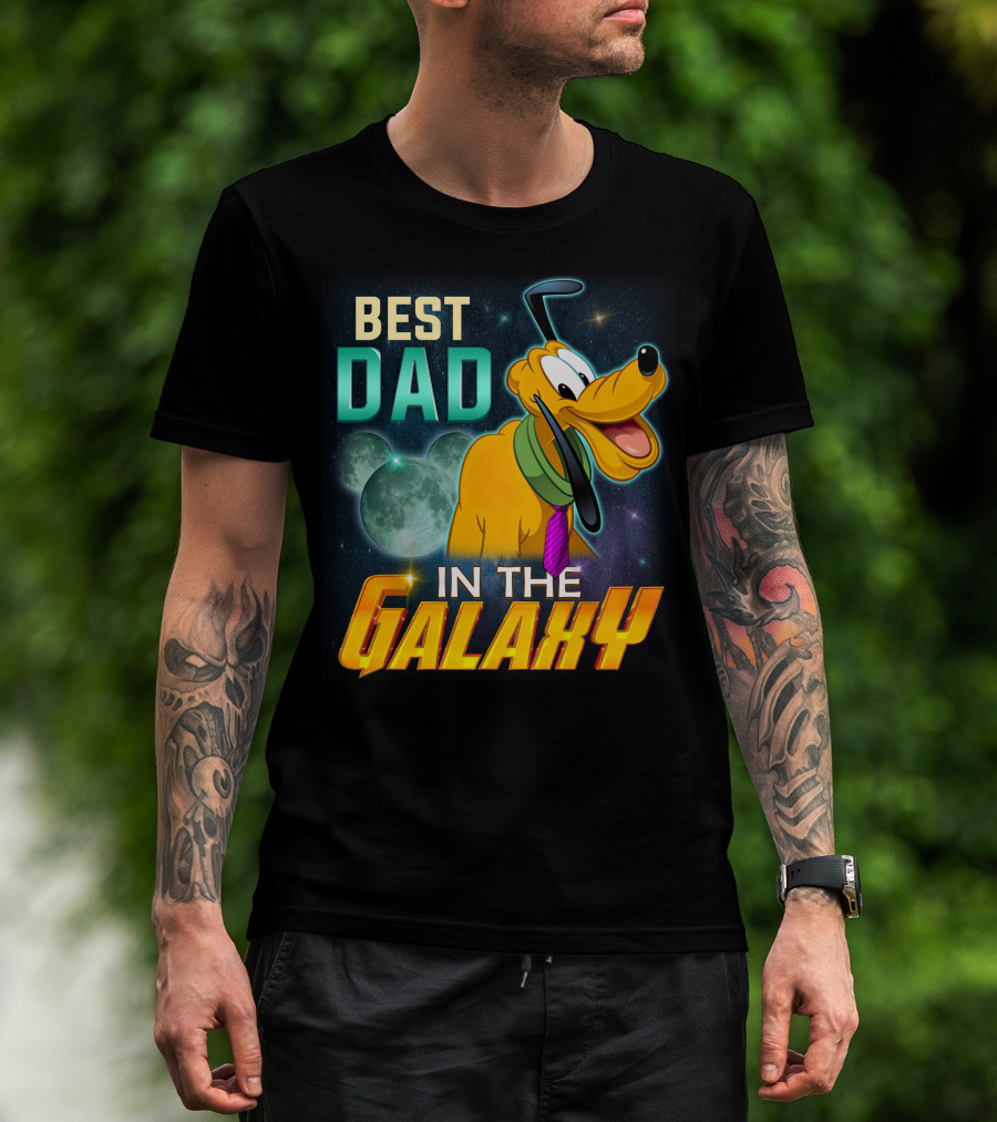 Best Dad In The Galaxy Pluto Disney Mickey Mouse Ears T-Shirt
