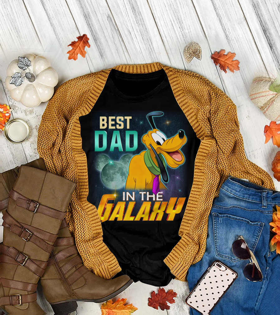 Best Dad In The Galaxy Pluto Disney Mickey Mouse Ears T-Shirt