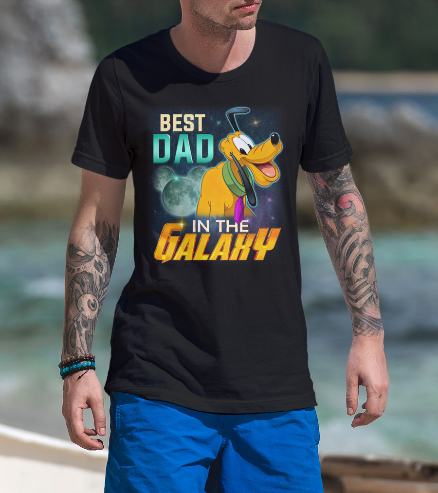 Best Dad In The Galaxy Pluto Disney Mickey Mouse Ears T-Shirt