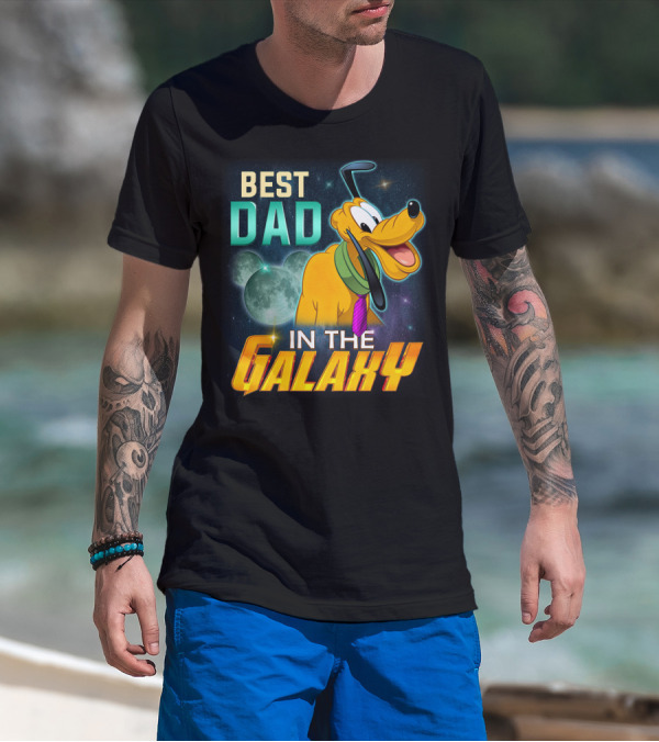 Best Dad In The Galaxy Pluto Disney Mickey Mouse Ears T-Shirt