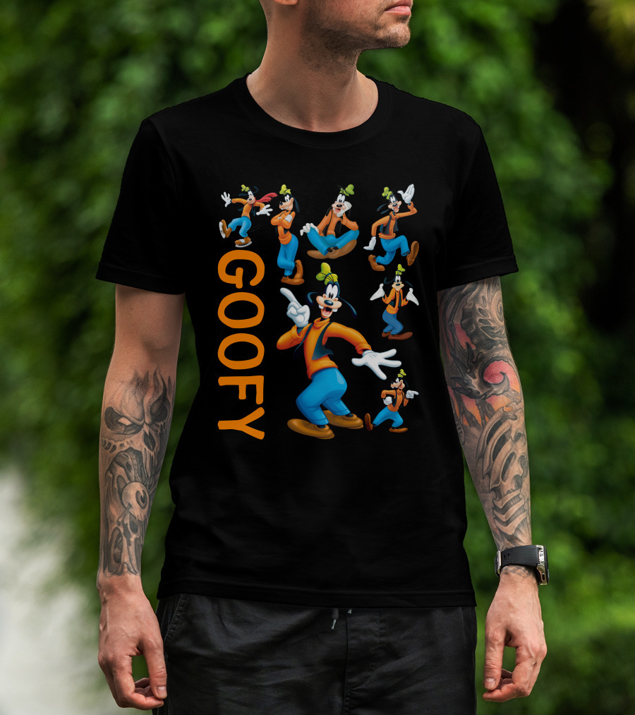 Goofy Vibrant Comic Character In Multiple Poses T-Shirt