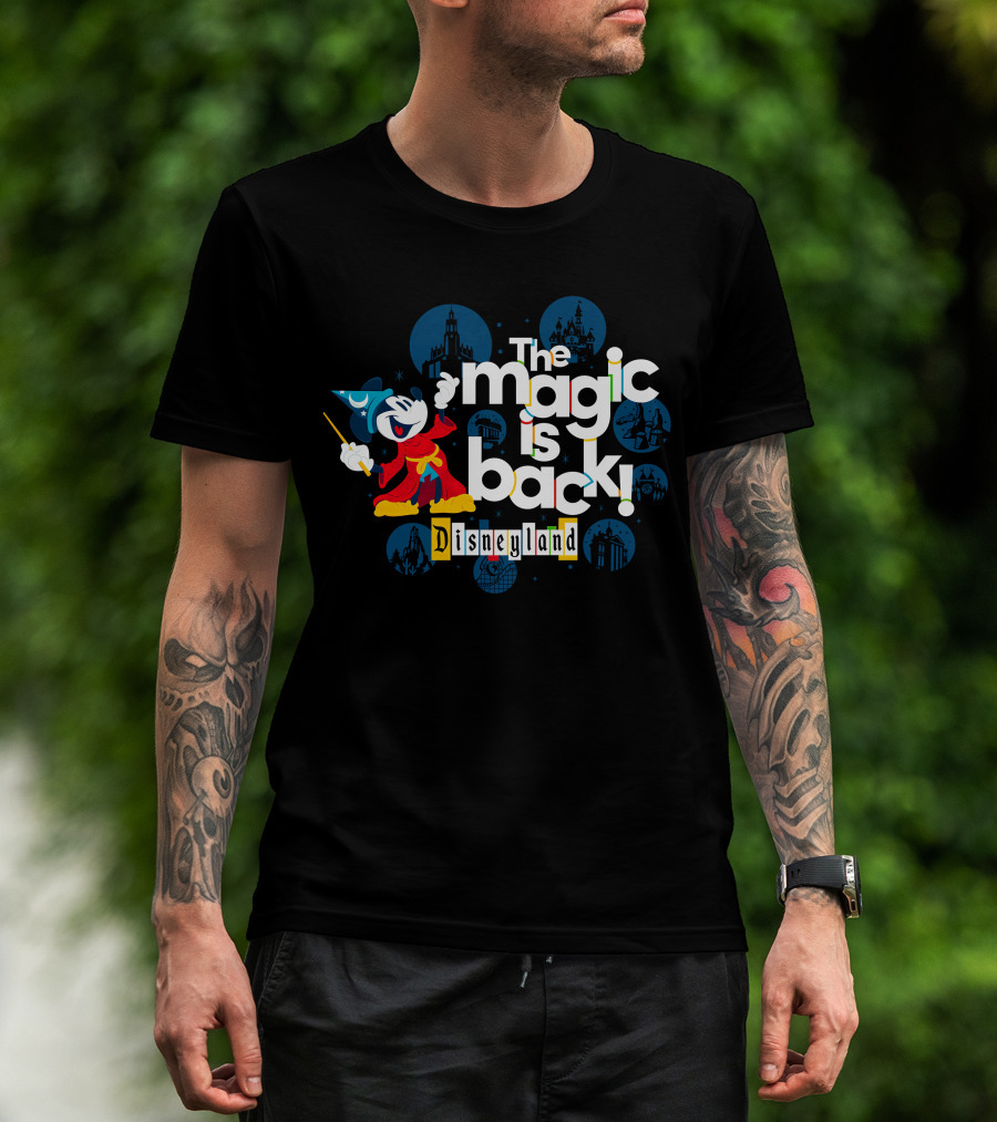 The Magic Is Back Disneyland Sorcerer Mickey T-Shirt