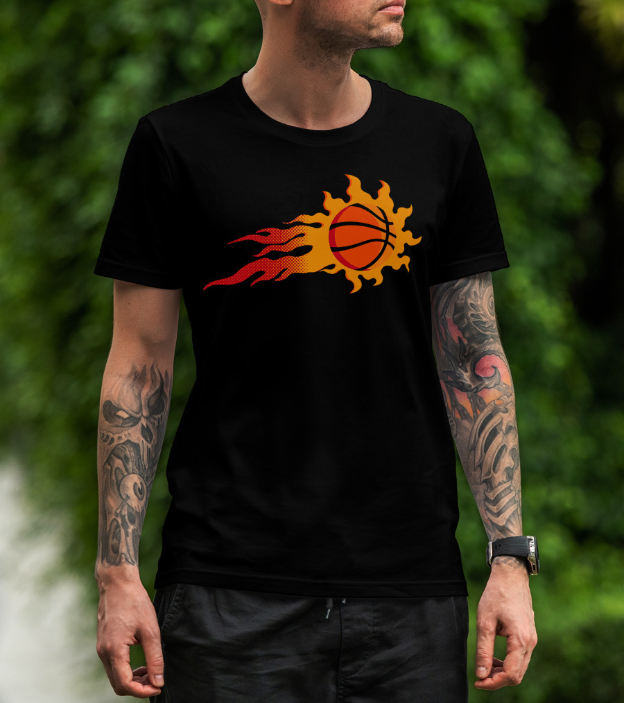 Style 11 Flaming Basketball T-Shirt