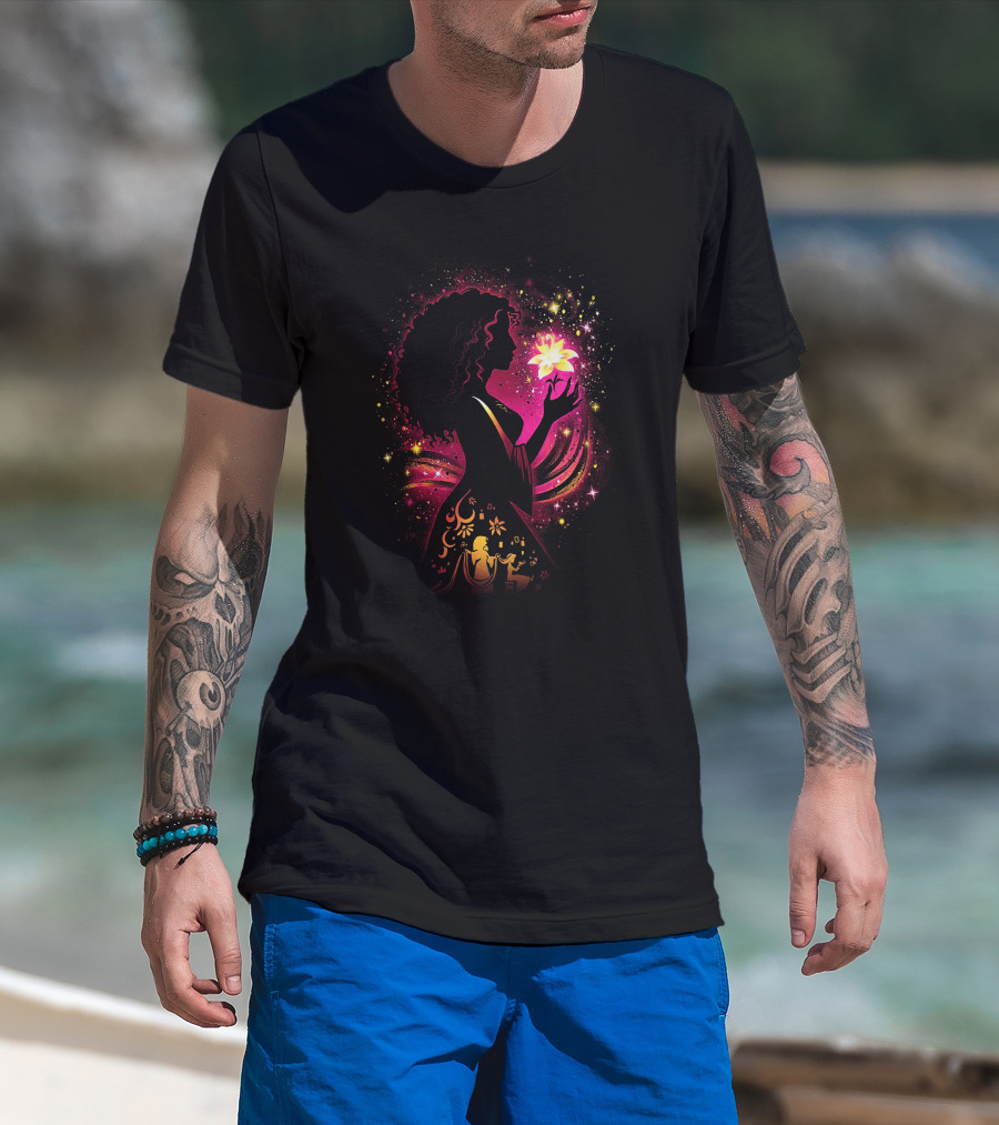 Gothel Enchanted Flower Silhouette Magic Glow T-Shirt