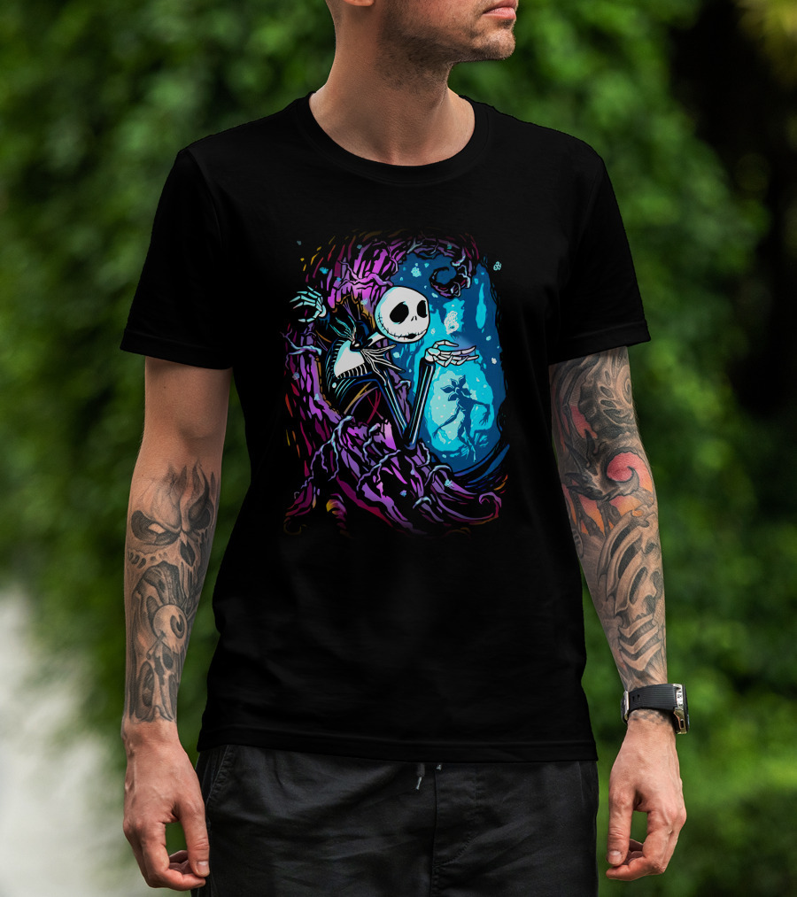 Jack Skellington Night Sky Fantasy Scene T-Shirt